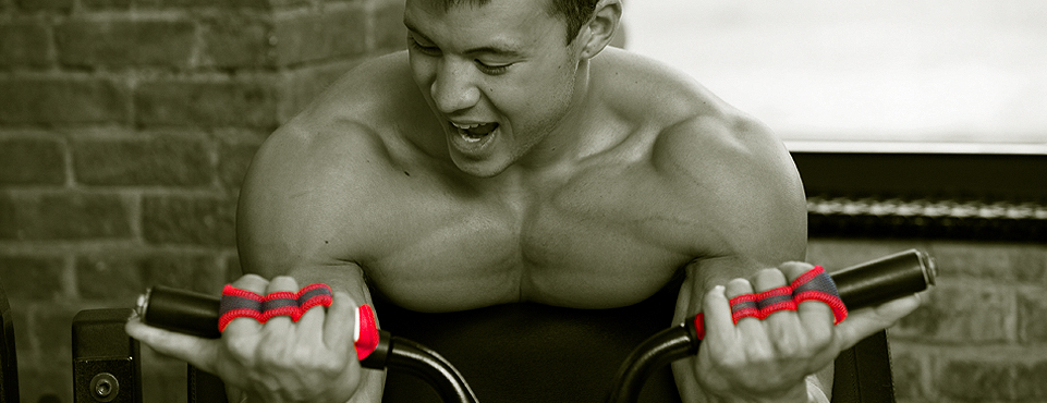 weight lifting gloves doing curls