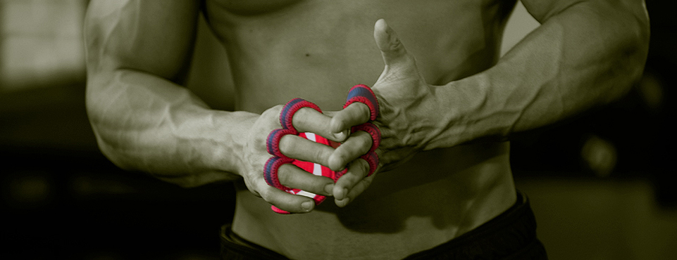 red gym gloves